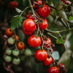 Wall Mural - a bunch of tomatoes on a vine