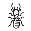 Insect flat line icons set