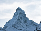 Fototapeta Góry - View of the Matterhorn from the Rothorn summit station. Swiss Alps, Valais, Switzerland.