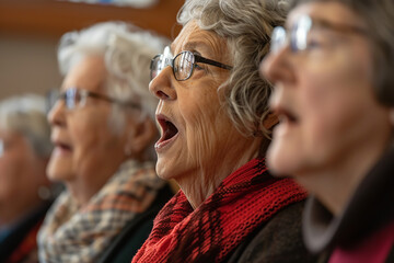 Canvas Print - seniors singing classic songs