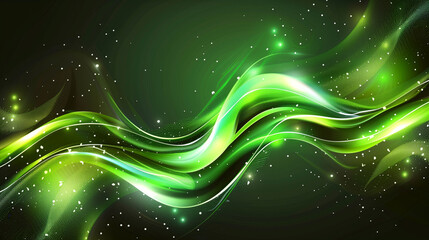 Wall Mural - beautiful dark abstract background with green wave