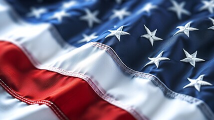 Poster - Close-up view of US national flag