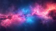 A colorful nebula in space with a bright blue and pink color, AI