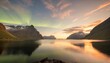 sagfjorden fjord aurora borealis lundoya island engeloya