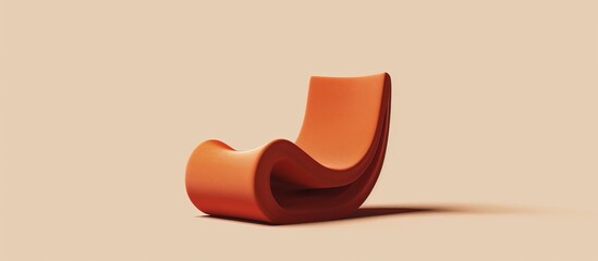 Wall Mural - A curved chair on a beige background