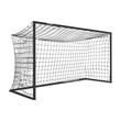 © NikahGeh - silhouette ground soccer goal sport black color only