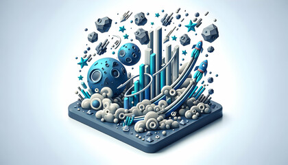3d flat icon as cosmic lattice the intricate lattice of space time and gravity. in financial growth 