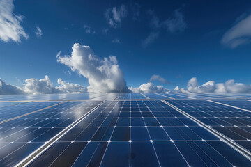 solar panel array under blue sky