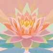 painted lotus flower in rainbow colors