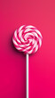 lollipop on pink background.