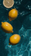 Lemons are floating on water