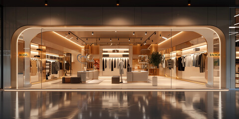 luxury clothes shop with beautiful interior