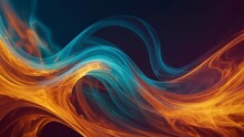 Abstract Orange And Blue Flames Wave Background