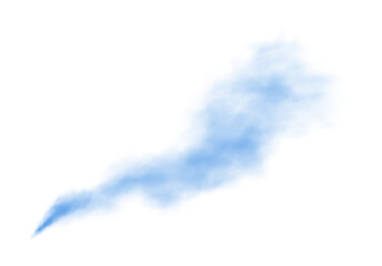 Blue fog in slow motion. Realistic atmospheric blue smoke. Red fume slowly floating rises up. PNG.
