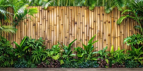 Wall Mural - Bamboo fencing wrapping around the outdoor space