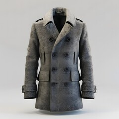 Canvas Print - 3D Pea coat Jacket Mock up