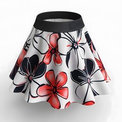 Canvas Print - colorful 3D Skater skirt Mock-up