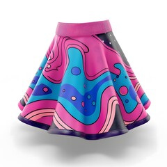 Sticker - colorful 3D Skater skirt Mock-up