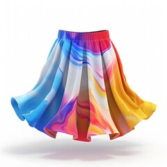 Poster - colorful 3D Skater skirt Mock-up