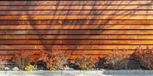 Horizontal Slat Fence Made Of Redwood
