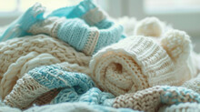 Baby Clothes Or Blankets Knitted By Grandmothers