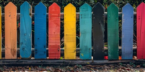 Canvas Print - playful, interactive fence with chalkboard sections and magnetic panels