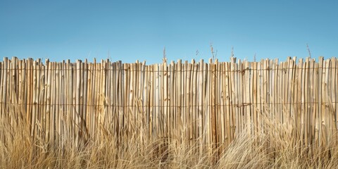 Canvas Print - Tall Reed Fencing for a natural and flexible boundary