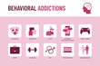 Behavioral addictions infographic with icons
