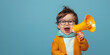 © FATHOM - Happy baby boy holding a megaphone