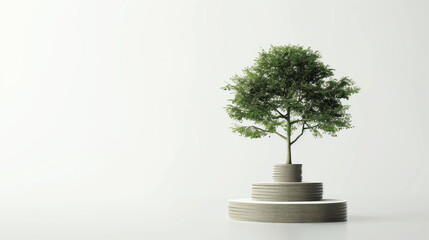 Wall Mural - 3D coin stack showing growth with a tree on each stack , on the white background, high quality, --ar 16:9 Job ID: dd12dac4-9761-4109-9b83-7322a4c6921a