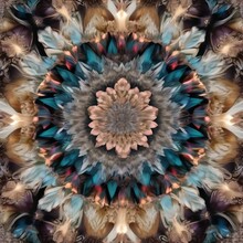 A Digital Kaleidoscope Creating A Symmetrical Pattern Of Flowers2