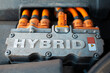 Close-up view of electric engine for hybrid cars.