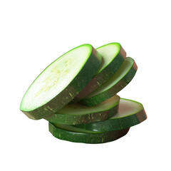 Wall Mural - Cucumber slices on a transparent background