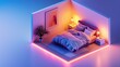  Present an isometric model of a smart bedroom 