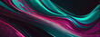 Abstract mint and fuchsia liquid wavy shapes futuristic banner. Glowing retro waves vector background.