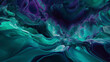 Ultraviolet Euphoria. Euphoric waves of ultraviolet energy blending with jade green tranquility, forming a liquid abstract canvas captured with the utmost HD clarity.
