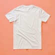 Mockup of white cotton t-shirt on pink background. Layout mock up ready for your design preview.