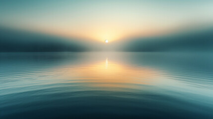 Wall Mural - Misty calm landscape.