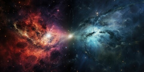 Wall Mural - Nebula and galaxies in space. Abstract background