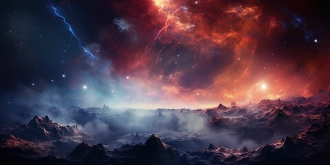 Wall Mural - Nebula and galaxies in space. Abstract background