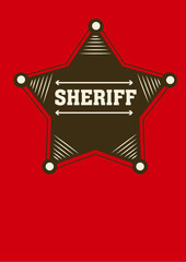 Canvas Print - star sheriff badge logo