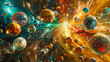 Starry night sky, cosmic galaxy and nebula, abstract astronomy and space background