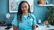 Welcoming Patients Portrait of a Female Afro-American Confident Medical Professional
