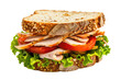 Delicious Turkey Sandwich Isolated on a Transparent Background