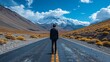 The vast expanse of the road ahead mirrors the potential for growth and success in the business world, as the businessperson gazes ahead with unwavering determination