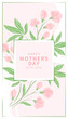 Mother's Day card with flowers in pastel colors and text. Vector illustration design for banner, poster 