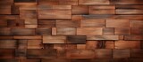 Fototapeta Las - Wooden wall featuring a multitude of individual plank boards tightly aligned in a close-up view