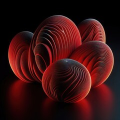 Wall Mural - red egg-shaped balls abstraction background