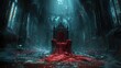 Magnificent throne within the Dark Castle. Generative AI