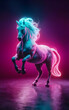 A Horse in a neon background